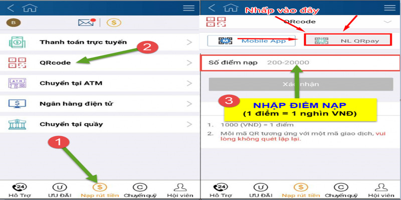 Nạp tiền Kubet bằng mã QR